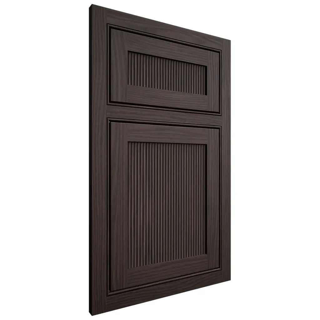 Shiloh Cabinetry Beaded Inset Reeded Malibu White Oak Plain Cut Morel Door