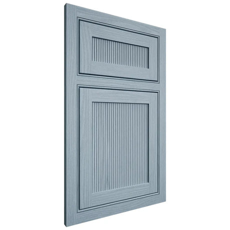 Shiloh Cabinetry Beaded Inset Reeded Malibu White Oak Plain Cut Sky Door