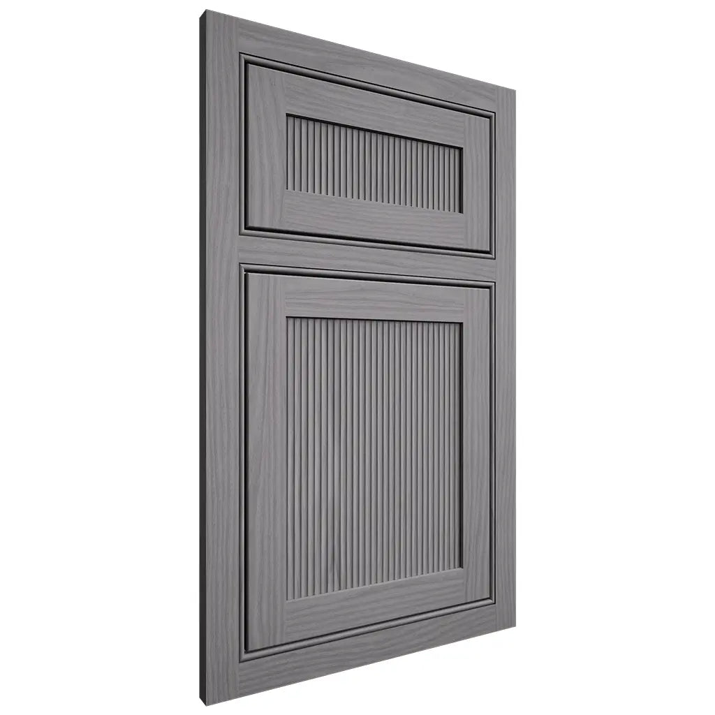 Shiloh Cabinetry Beaded Inset Reeded Malibu White Oak Plain Cut Sterling Door