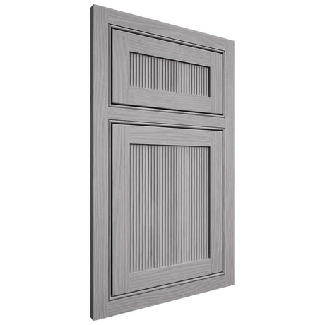 Shiloh Cabinetry Beaded Inset Reeded Malibu White Oak Plain Cut Stratus Door