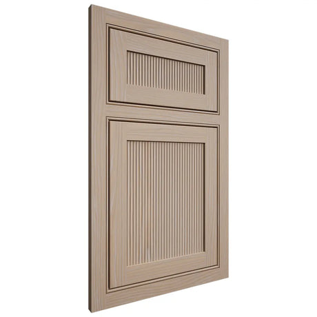 Shiloh Cabinetry Beaded Inset Reeded Malibu White Oak Plain Cut Straw Door