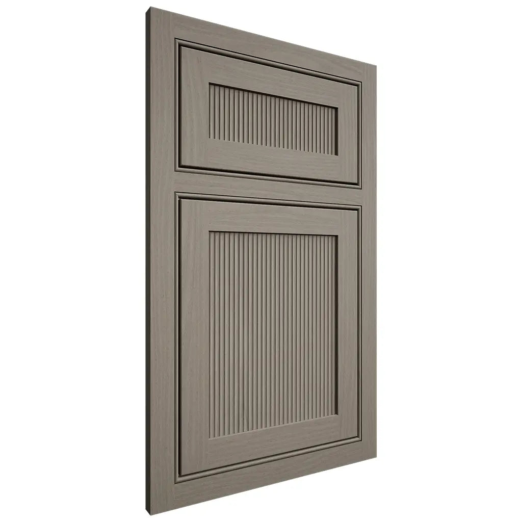Shiloh Cabinetry Beaded Inset Reeded Malibu White Oak Plain Cut Thyme Door