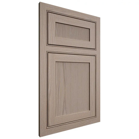 Shiloh Cabinetry Beaded Inset Reeded Malibu White Oak Plain Cut Whitewash Door