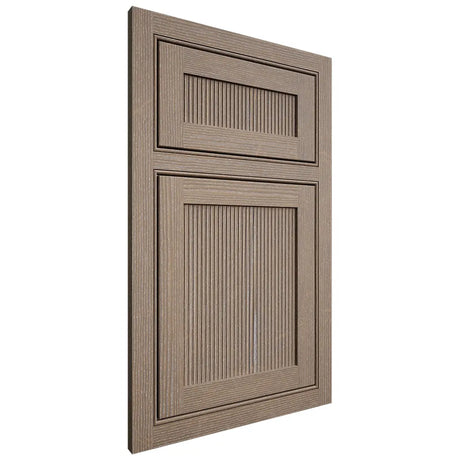 Shiloh Cabinetry Beaded Inset Reeded Malibu White Oak Quarter Sawn Almond Door