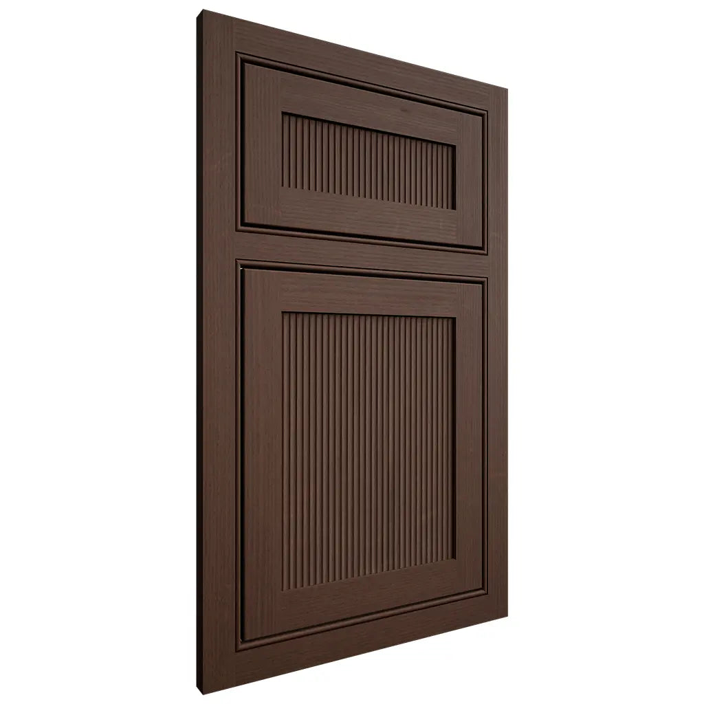 Shiloh Cabinetry Beaded Inset Reeded Malibu White Oak Quarter Sawn Braun Door