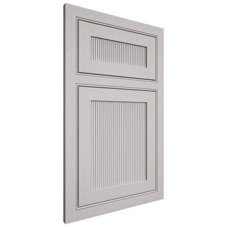 Shiloh Cabinetry Beaded Inset Reeded Malibu White Oak Quarter Sawn Cotton Door