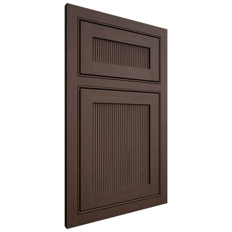 Shiloh Cabinetry Beaded Inset Reeded Malibu White Oak Quarter Sawn Dusk Door