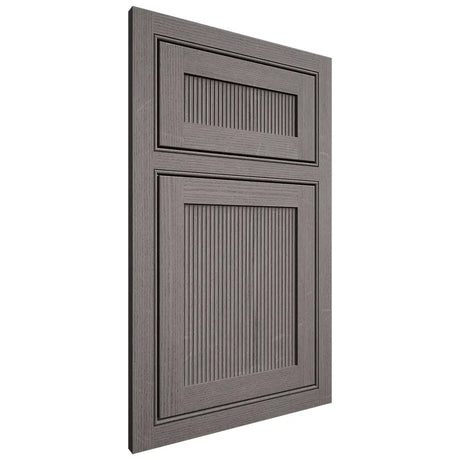 Shiloh Cabinetry Beaded Inset Reeded Malibu White Oak Quarter Sawn Flagstone Door