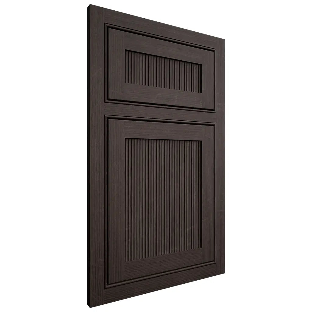 Shiloh Cabinetry Beaded Inset Reeded Malibu White Oak Quarter Sawn Morel Door