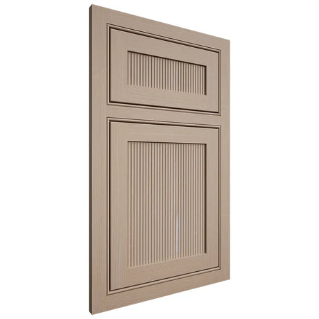 Shiloh Cabinetry Beaded Inset Reeded Malibu White Oak Quarter Sawn Straw Door