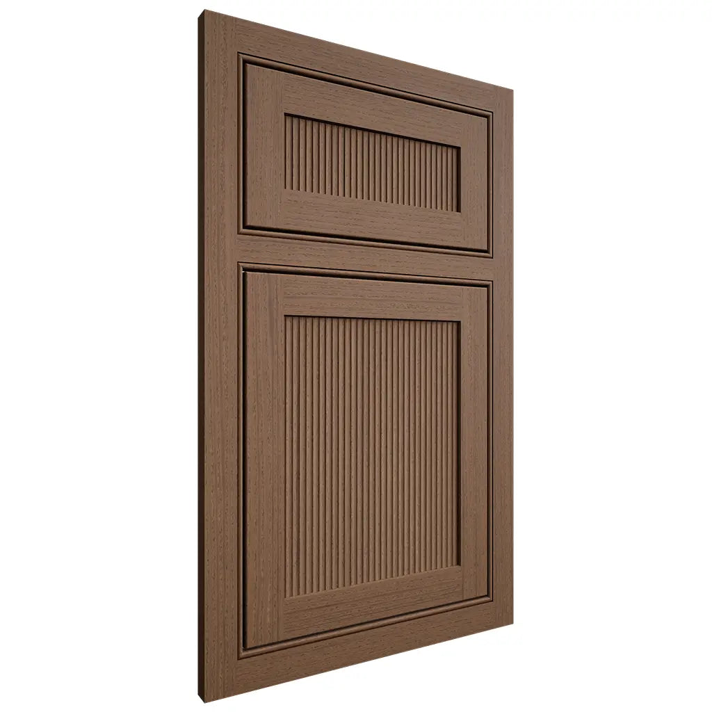 Shiloh Cabinetry Beaded Inset Reeded Malibu White Oak Rift Cut Autumn Door