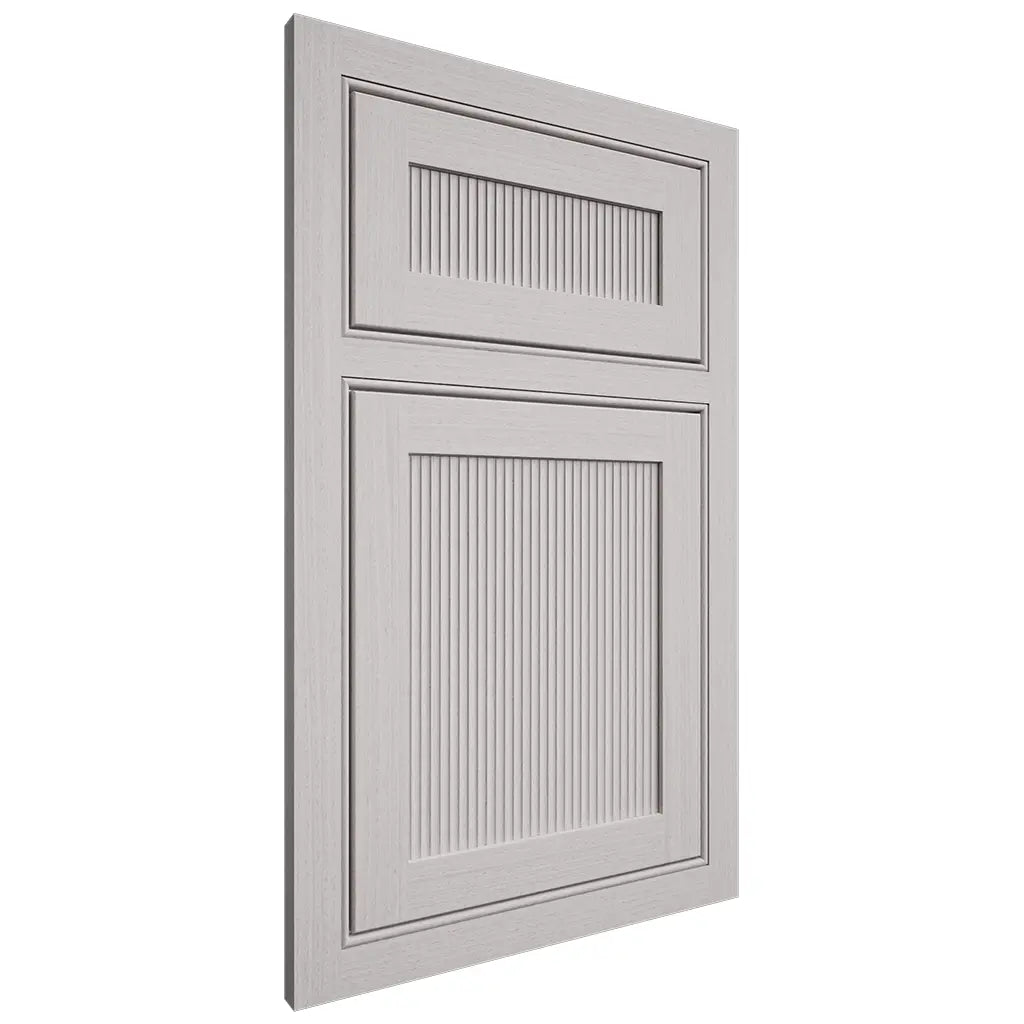 Shiloh Cabinetry Beaded Inset Reeded Malibu White Oak Rift Cut Cotton Door