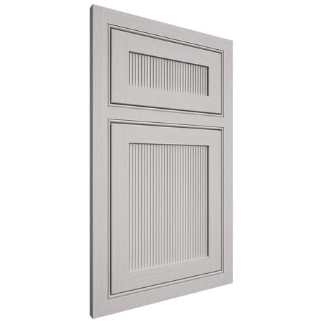 Shiloh Cabinetry Beaded Inset Reeded Malibu White Oak Rift Cut Cotton Door