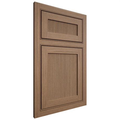 Shiloh Cabinetry Beaded Inset Reeded Malibu White Oak Rift Cut Medium Door