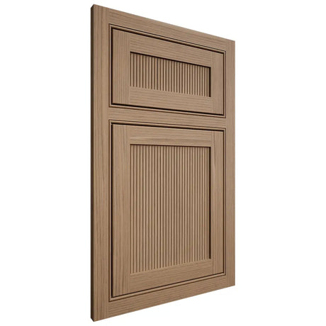 Shiloh Cabinetry Beaded Inset Reeded Malibu White Oak Rift Cut Natural Door
