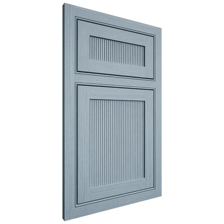 Shiloh Cabinetry Beaded Inset Reeded Malibu White Oak Rift Cut Sky Door
