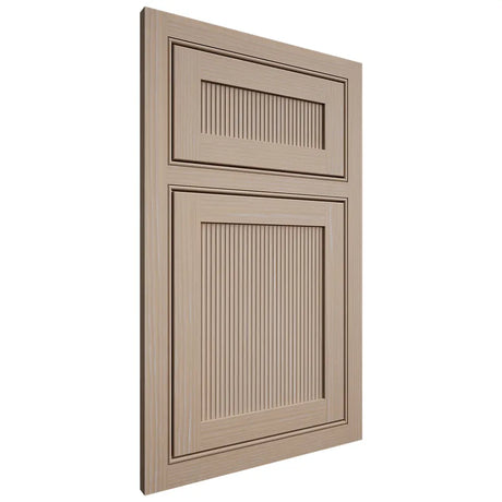 Shiloh Cabinetry Beaded Inset Reeded Malibu White Oak Rift Cut Straw Door