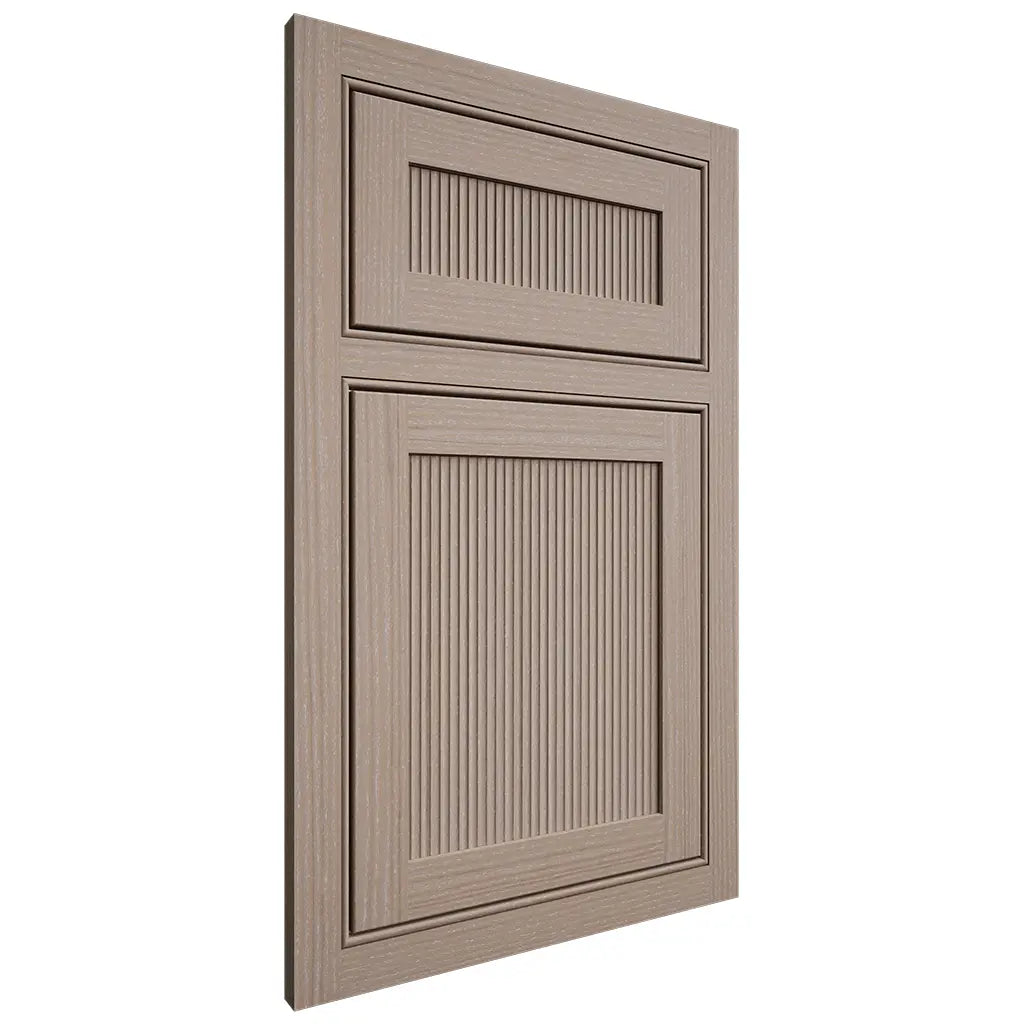 Shiloh Cabinetry Beaded Inset Reeded Malibu White Oak Rift Cut Whitewash Door