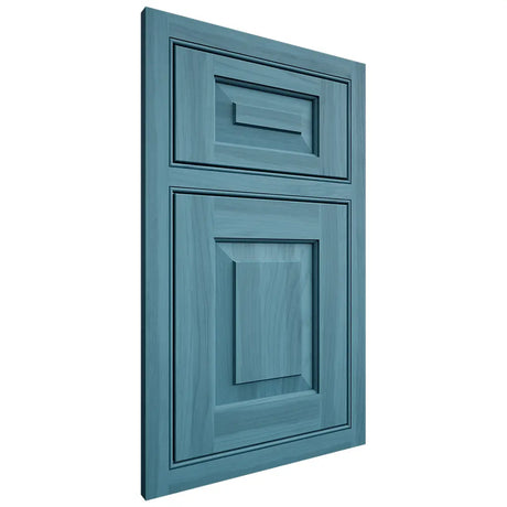 Shiloh Cabinetry Beaded Inset Richmond Hickory Plain Cut Aqua Door