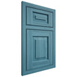 Shiloh Cabinetry Beaded Inset Richmond Hickory Plain Cut Aqua Door