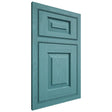 Shiloh Cabinetry Beaded Inset Richmond Red Oak Plain Cut Aqua Door