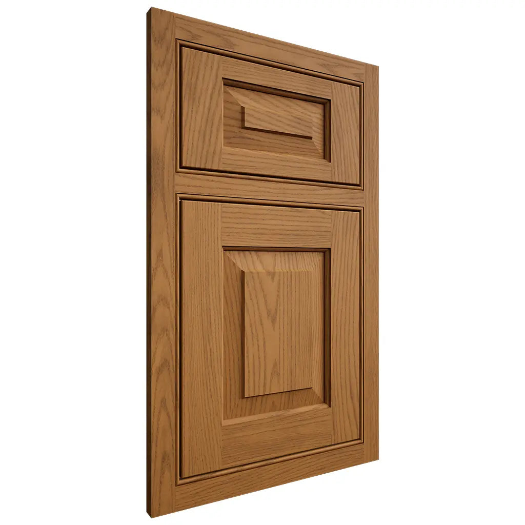 Shiloh Cabinetry Beaded Inset Richmond Red Oak Plain Cut Autumn Door