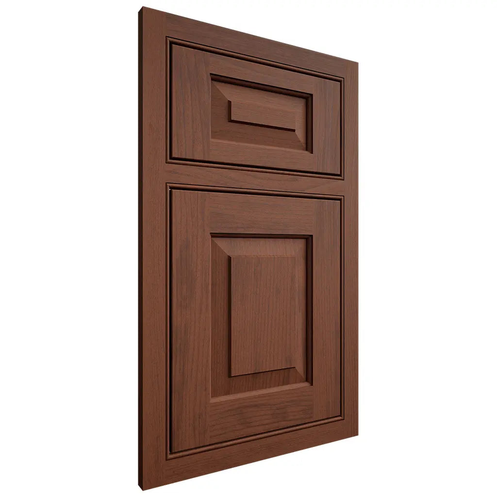 Shiloh Cabinetry Beaded Inset Richmond Walnut Plain Cut Rye Door
