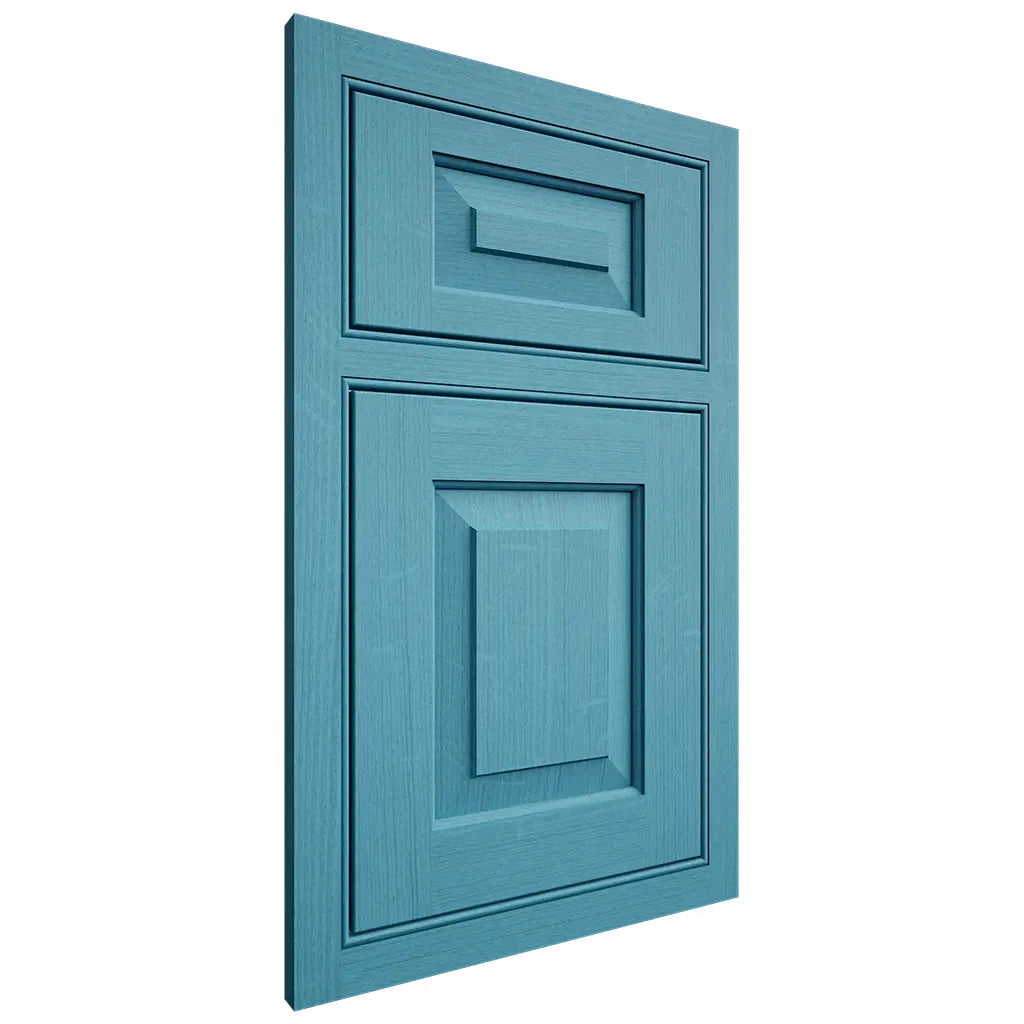 Shiloh Cabinetry Beaded Inset Richmond White Oak Quarter Sawn Aqua Door