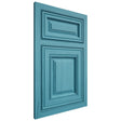 Shiloh Cabinetry Beaded Inset Savannah Alder Plain Cut Aqua Door