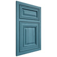 Shiloh Cabinetry Beaded Inset Savannah Hickory Plain Cut Aqua Door