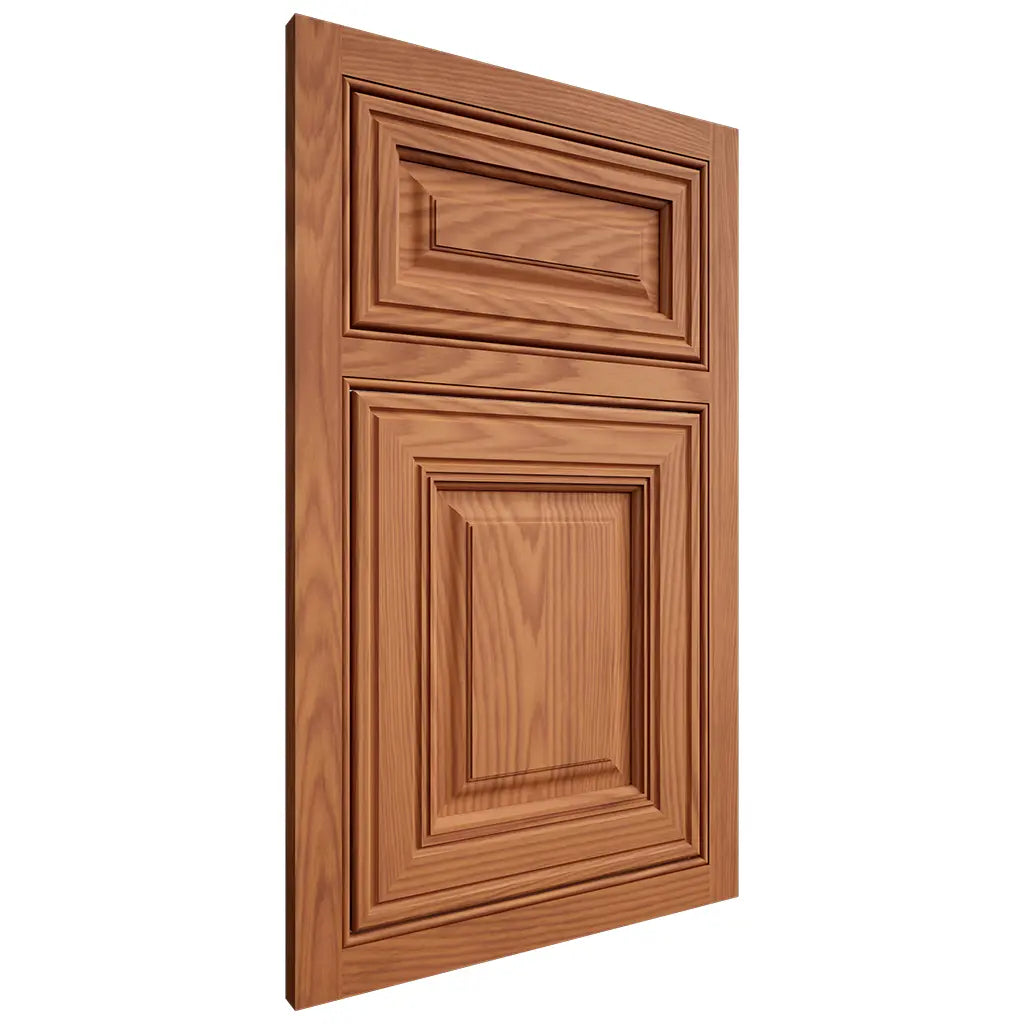 Shiloh Cabinetry Beaded Inset Savannah Red Oak Plain Cut Harvest Door