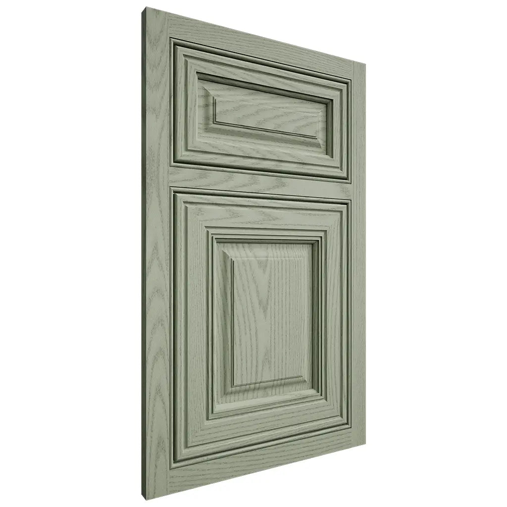 Shiloh Cabinetry Beaded Inset Savannah Red Oak Plain Cut Moss Door