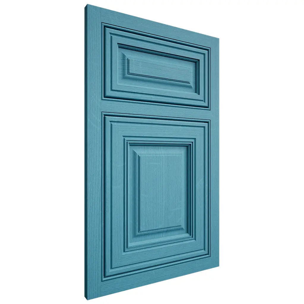 Shiloh Cabinetry Beaded Inset Savannah White Oak Quarter Sawn Aqua Door
