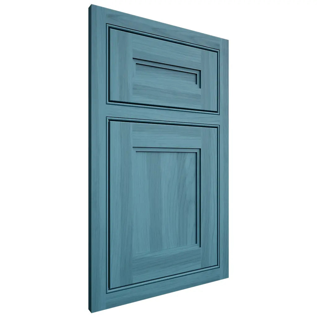 Shiloh Cabinetry Beaded Inset Scottsdale Hickory Plain Cut Aqua Door