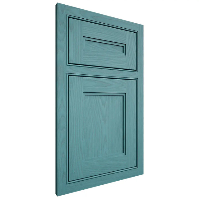 Shiloh Cabinetry Beaded Inset Scottsdale Red Oak Plain Cut Aqua Door