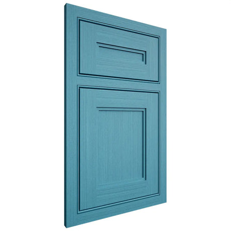 Shiloh Cabinetry Beaded Inset Scottsdale White Oak Rift Cut Aqua Door