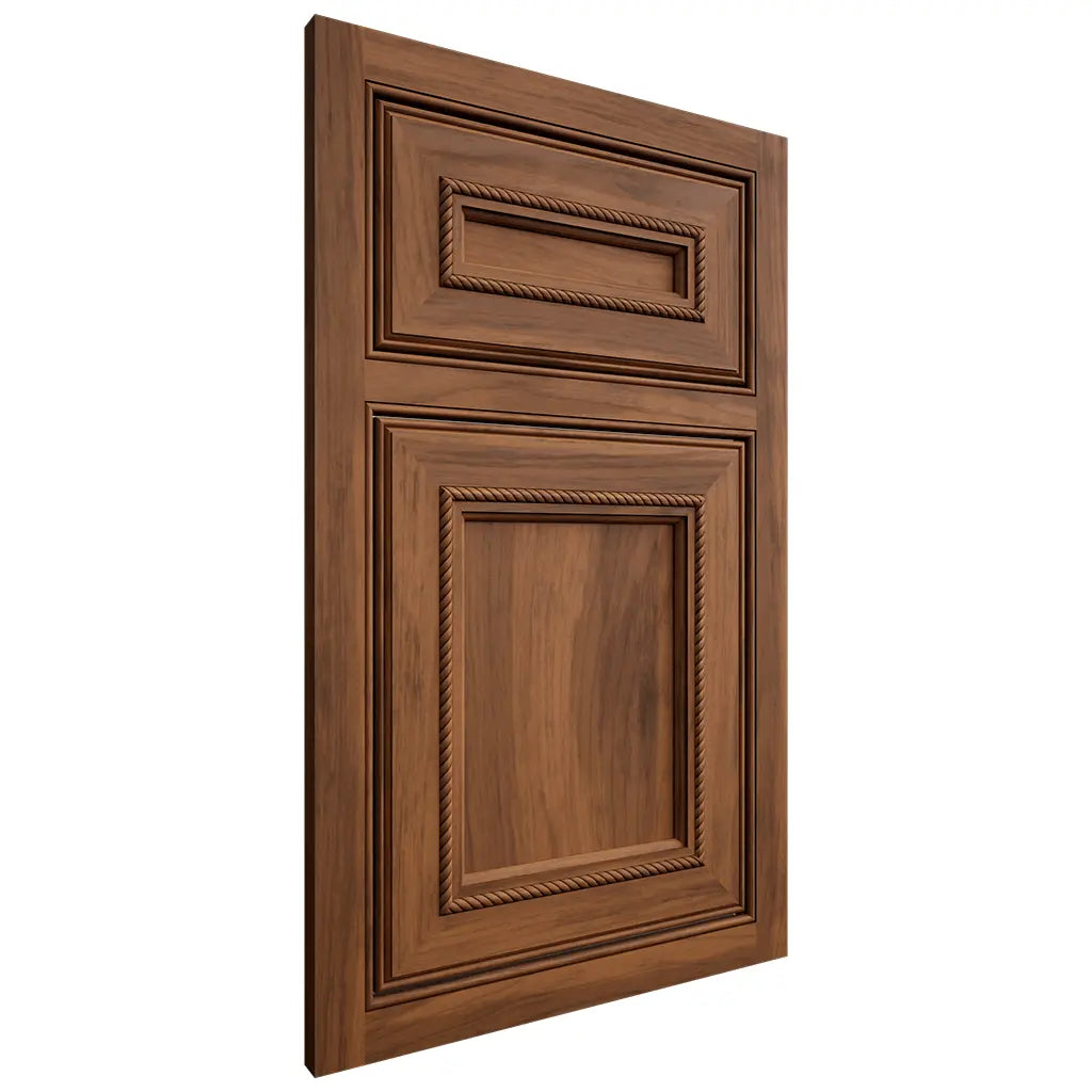 Shiloh Cabinetry Beaded Inset Shelby Hickory Plain Cut Burnt Sugar Door