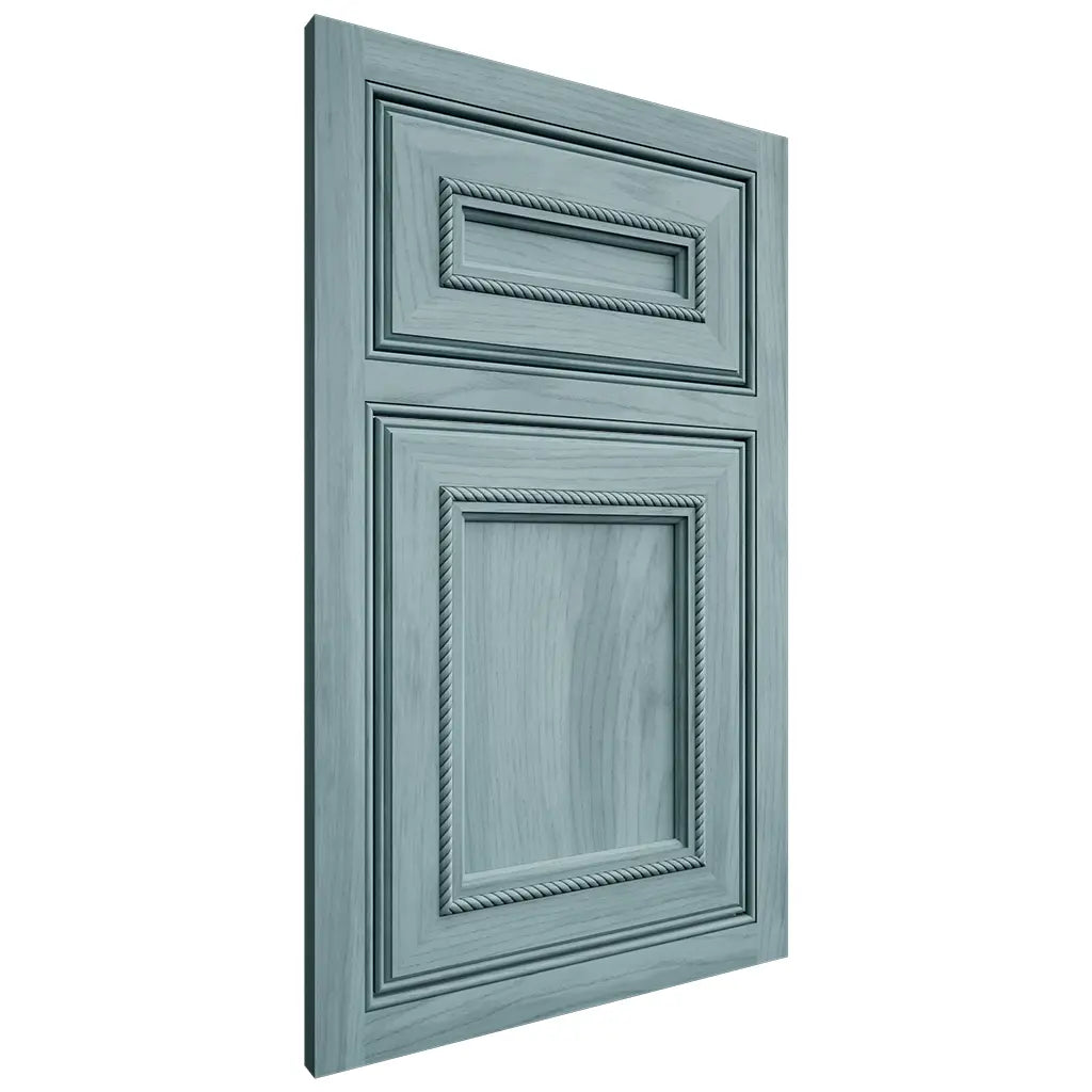 Shiloh Cabinetry Beaded Inset Shelby Hickory Plain Cut Sky Door