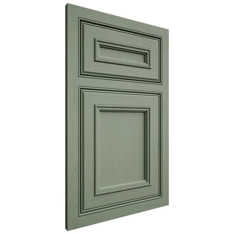 Shiloh Cabinetry Beaded Inset Shelby Poplar Plain Cut Moss Door
