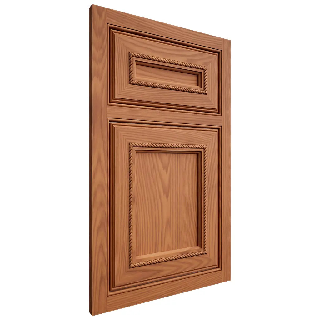 Shiloh Cabinetry Beaded Inset Shelby Red Oak Plain Cut Harvest Door