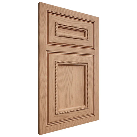 Shiloh Cabinetry Beaded Inset Shelby Red Oak Plain Cut Natural Door