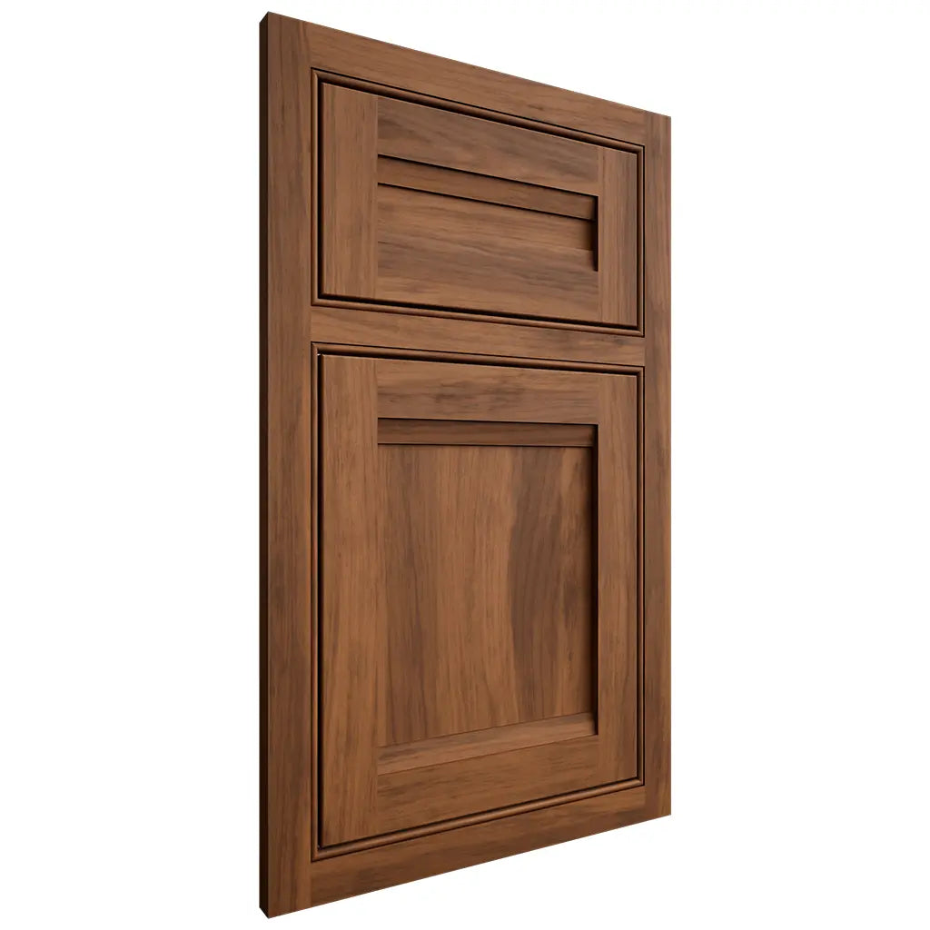 Shiloh Cabinetry Beaded Inset Somerset Hickory Plain Cut Burnt Sugar Door