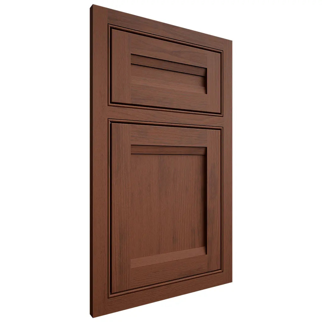 Shiloh Cabinetry Beaded Inset Somerset Walnut Plain Cut Rye Door