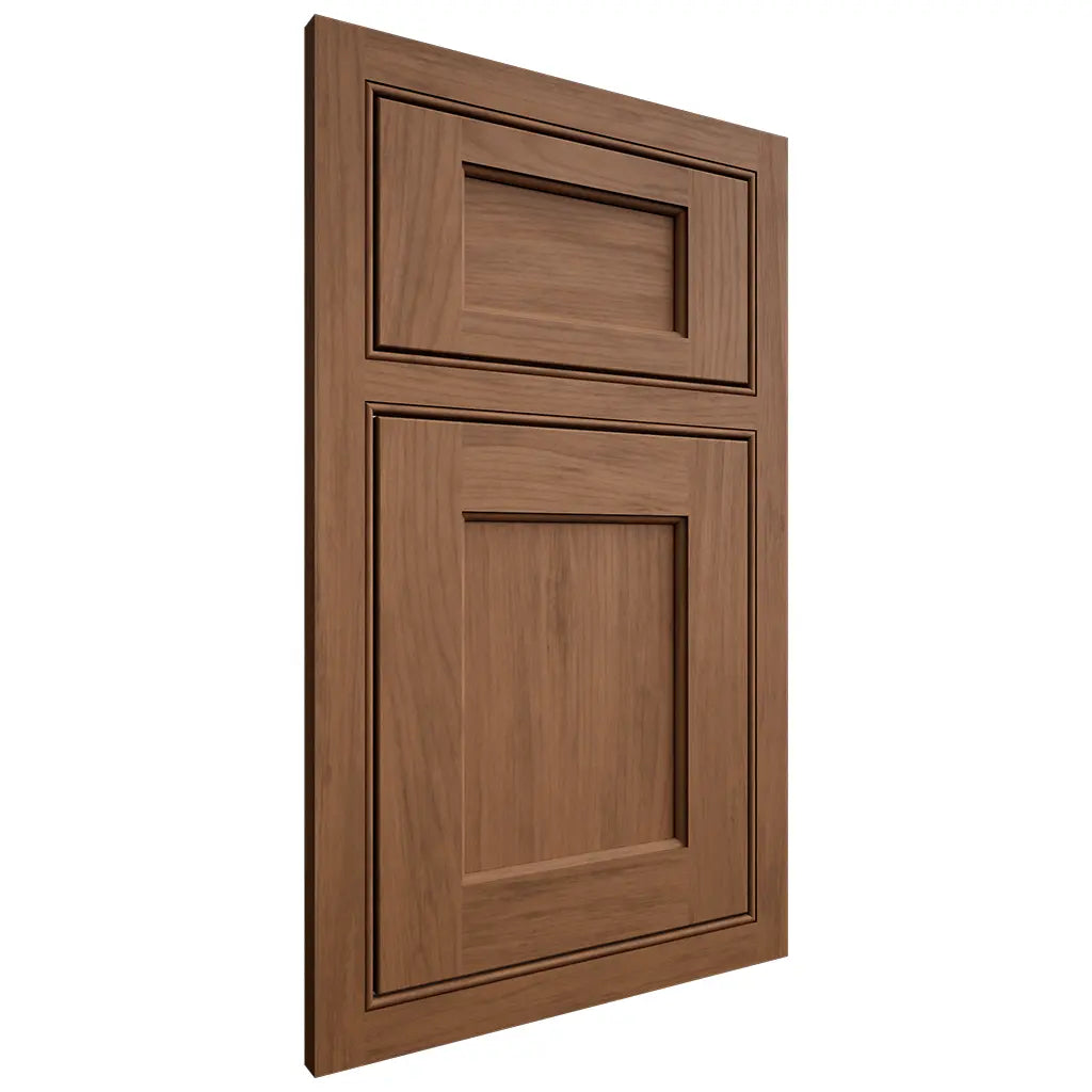 Shiloh Cabinetry Beaded Inset Square Flat Alder Plain Cut Walnut Door
