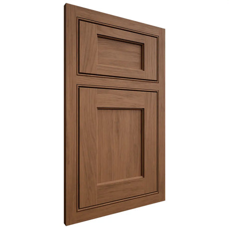 Shiloh Cabinetry Beaded Inset Square Flat Alder Plain Cut Walnut Door