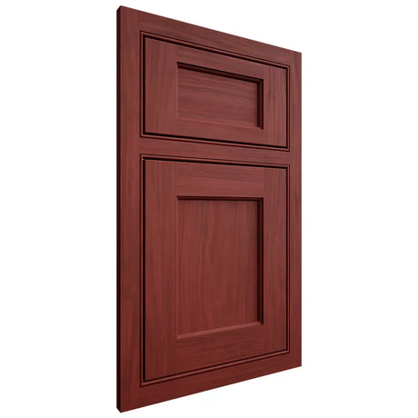 Shiloh Cabinetry Beaded Inset Square Flat Cherry Plain Cut Red Door