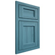 Shiloh Cabinetry Beaded Inset Square Flat Hickory Plain Cut Aqua Door