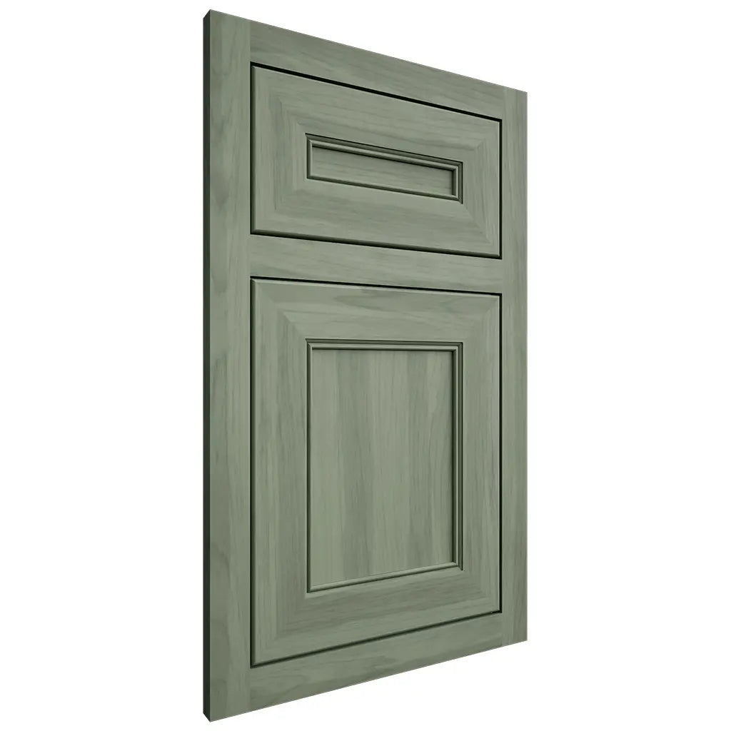 Shiloh Cabinetry Beaded Inset Square Flat Hickory Plain Cut Moss Door