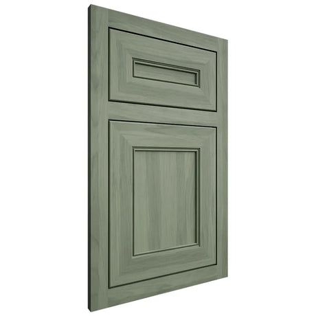 Shiloh Cabinetry Beaded Inset Square Flat Hickory Plain Cut Moss Door