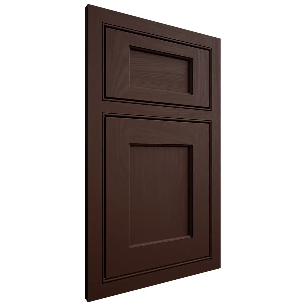 Shiloh Cabinetry Beaded Inset Square Flat Maple Plain Cut Cocoa Door
